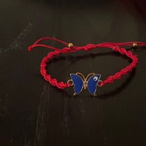 Butterfly evil eye adjustable bracelet.